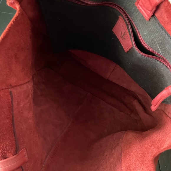 Extra Large Leather Red Tote Harbour 2nd - Picture 8 of 9